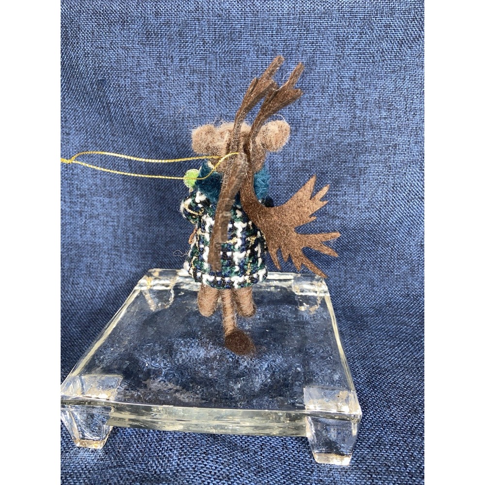 Pottery Barn Plaid Reindeer & Felt Animal Christmas Ornaments Lot of 3 Pre-Owned - Picture 11 of 17